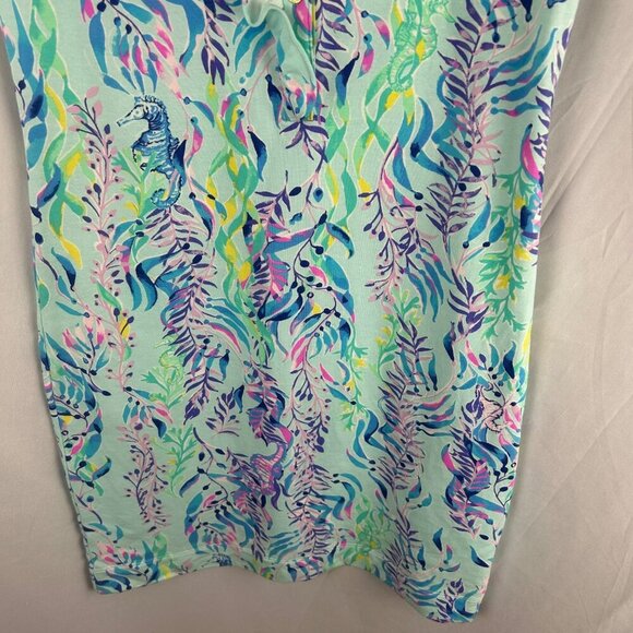 Lilly Pulitzer Sherryn Shift Dress Women XS Blue Oasis Tint Swim Shady Seahorse - Picture 5 of 9